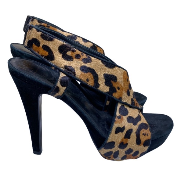 DVF Strappy Leopard Print Heels 9.5 - Picture 1 of 8
